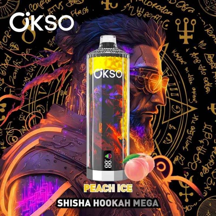 peach ice_OKSO shisha hookah mega 50k