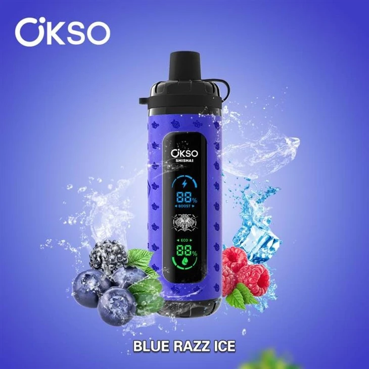 blue razz ice OKSO Shisha Max 40k -