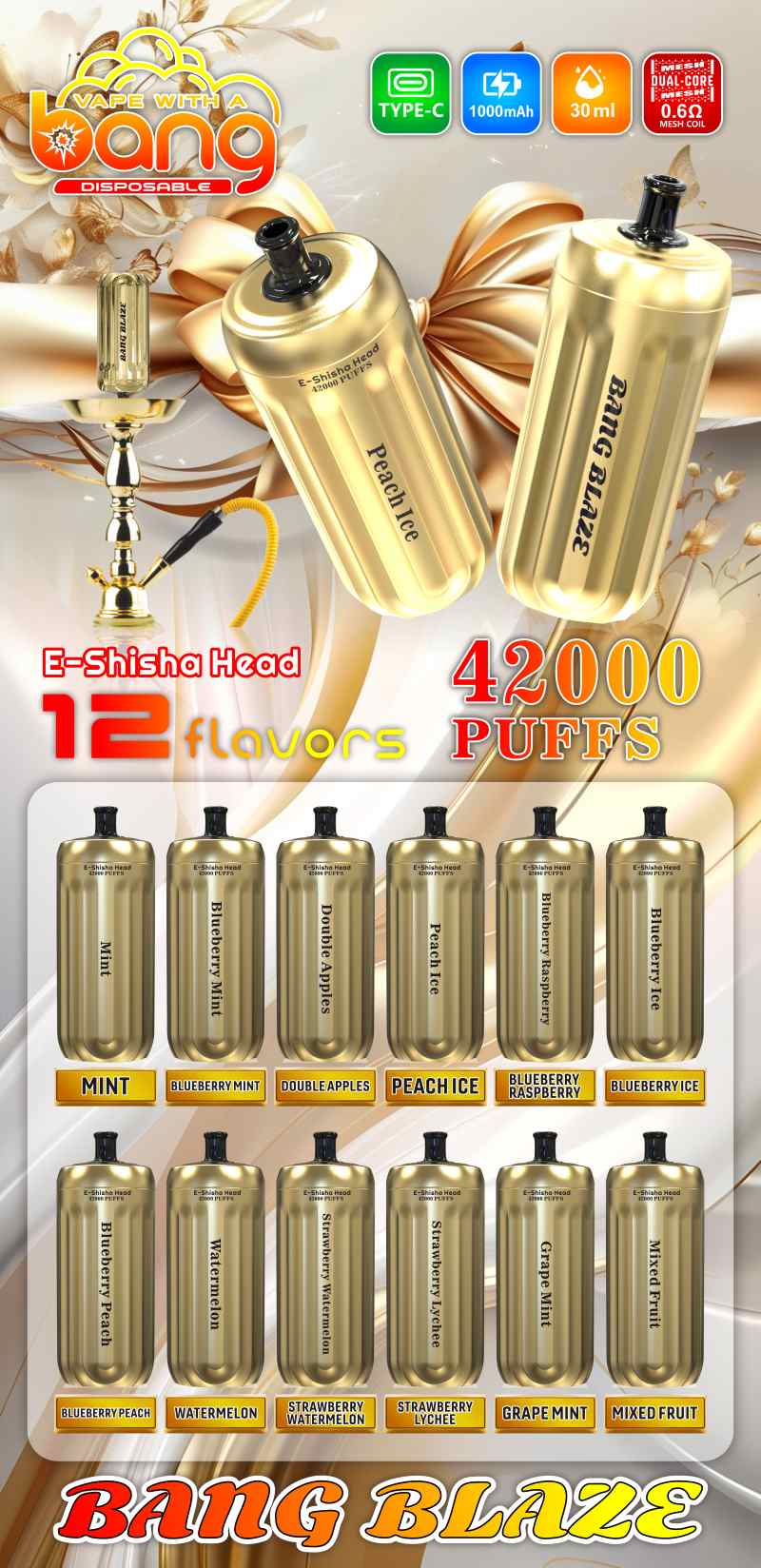 BANG BLAZE E-Shisha Head 42000 27