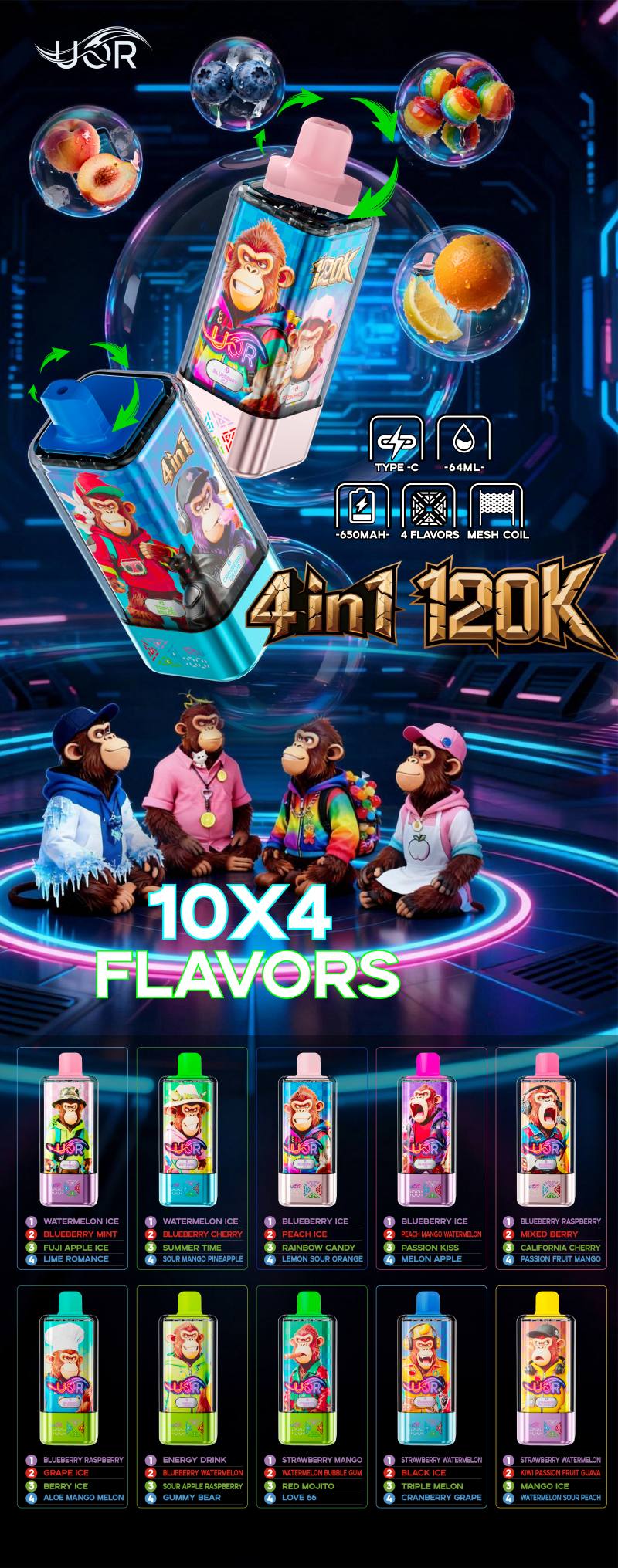 UOR 4IN1 120K PUFF 123