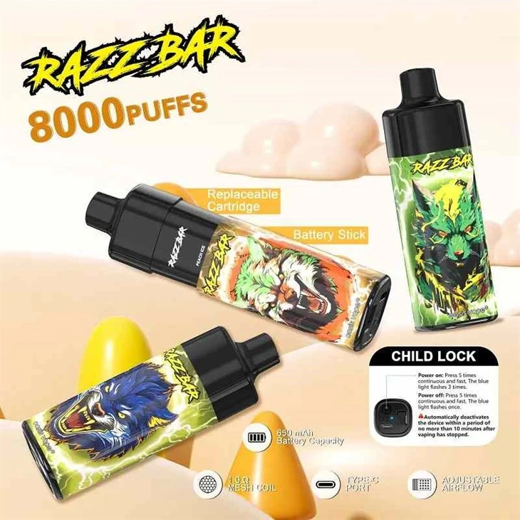 Vape de unică folosință RAZZ BAR 8000 Puffs